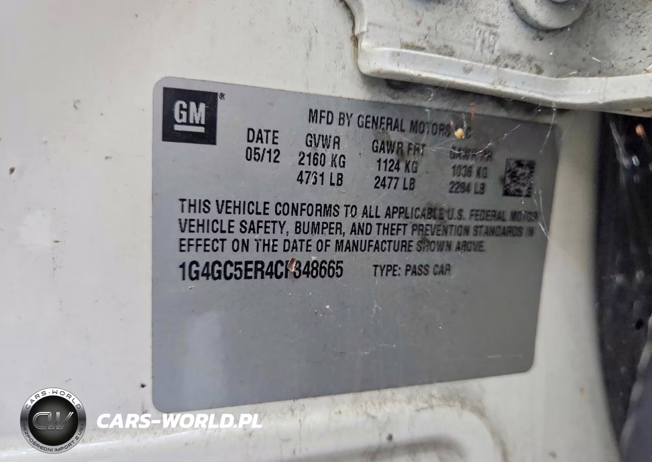 2012 Buick Lacrosse VIN:1G4GC5ER4CF348665 - 12