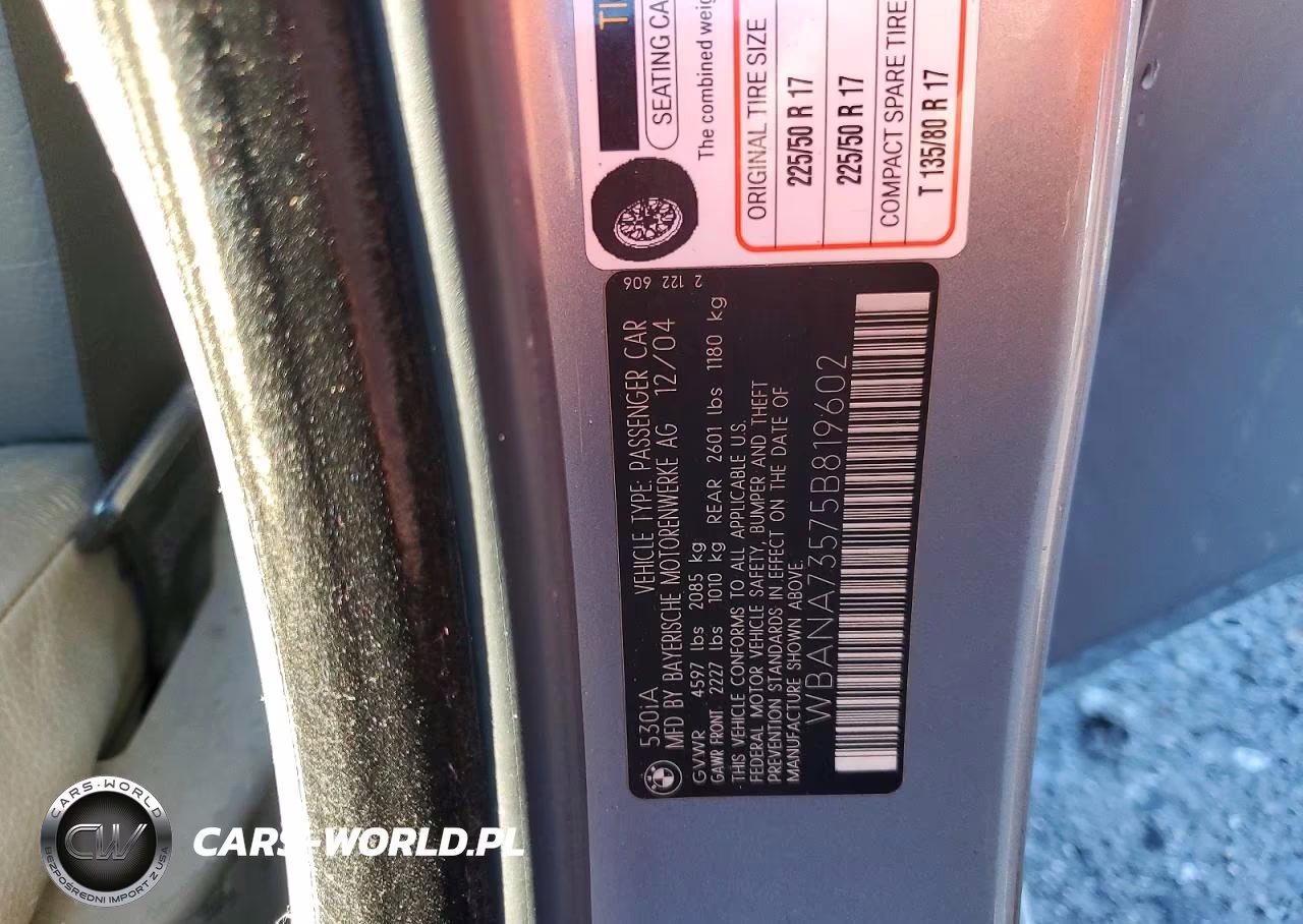 2005 BMW 530 I VIN:WBANA73575B819602 - 12