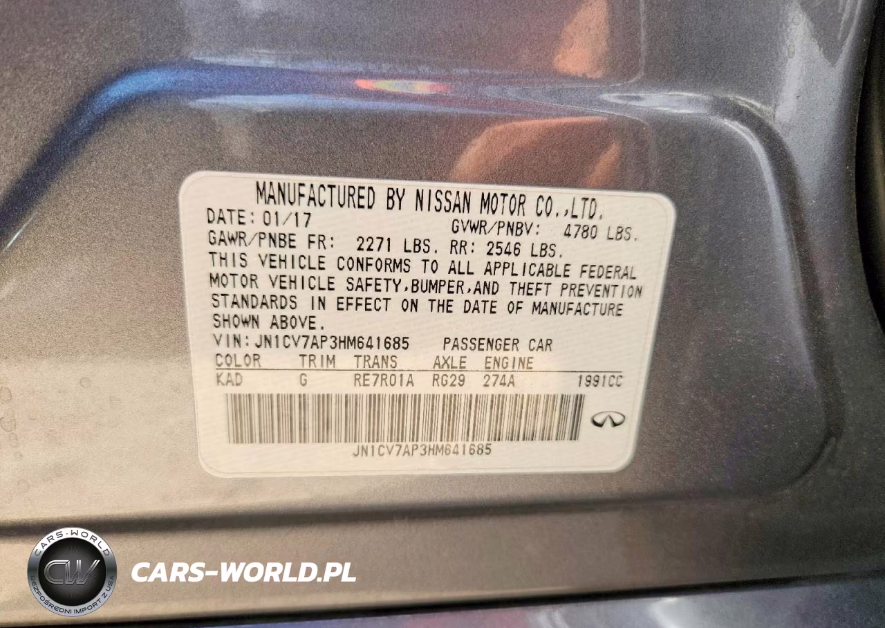 2017 Infiniti Q50 2.0T VIN:JN1CV7AP3HM641685 - 12