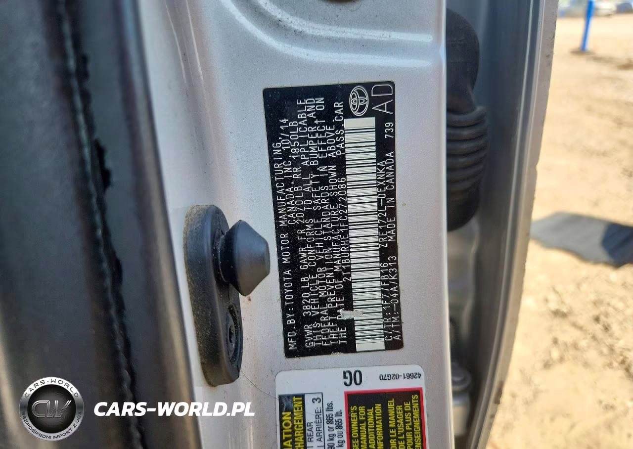 2015 Toyota Corolla Le Plus VIN:2T1BURHE1FC272086 - 12