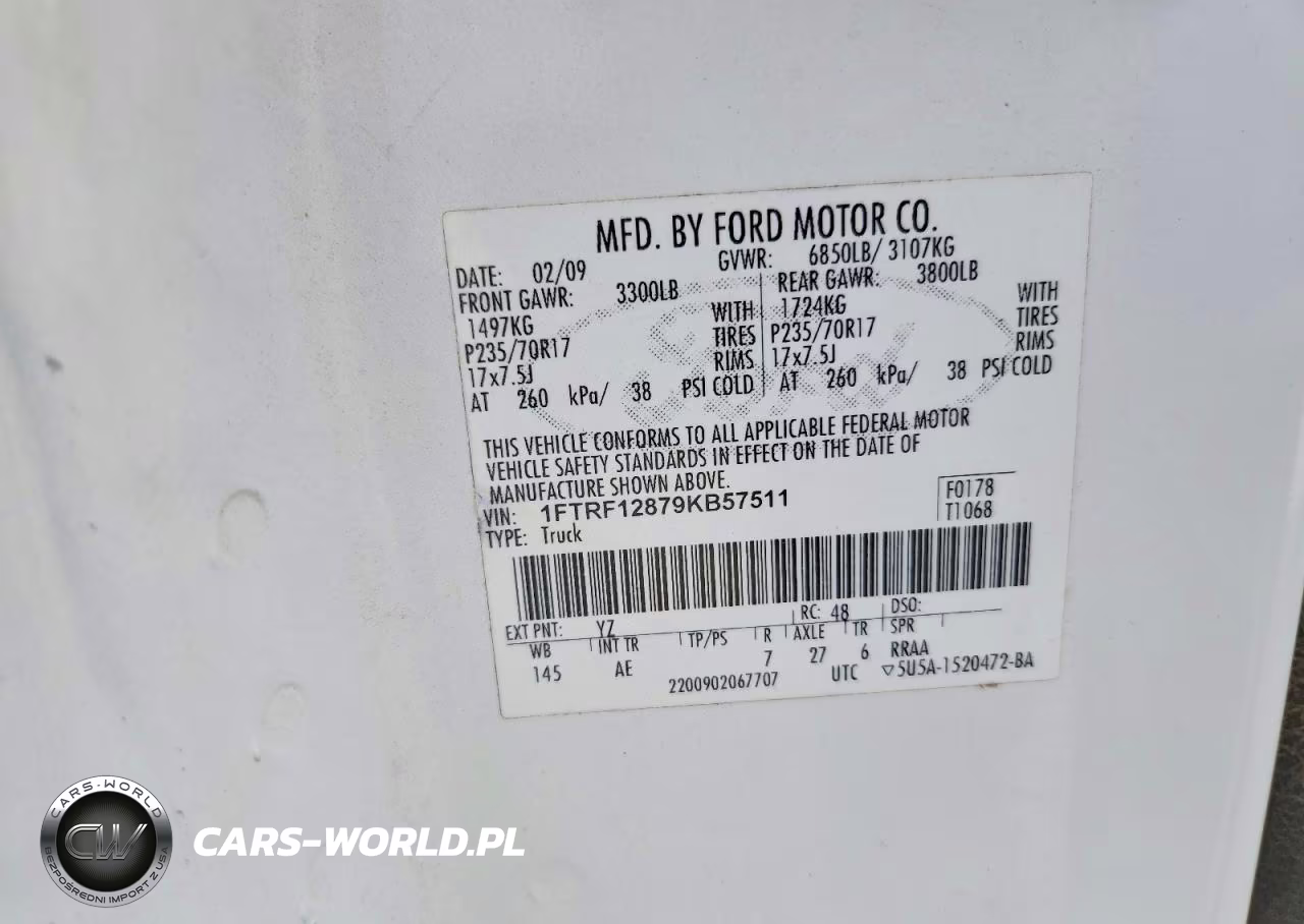 2009 Ford F150 VIN:1FTRF12879KB57511 - 12
