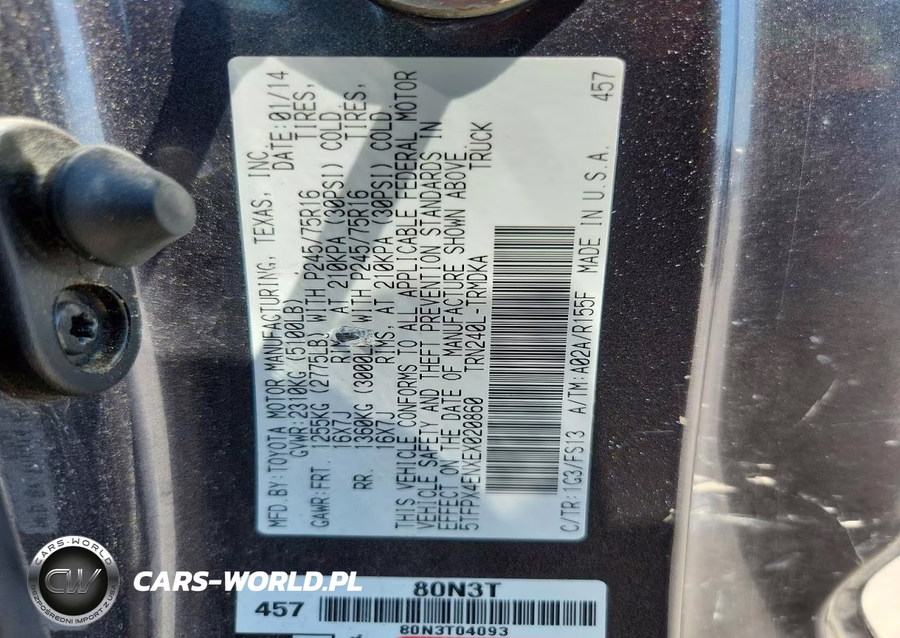 2014 Toyota Tacoma Base VIN:5TFPX4ENXEX020860 - 12