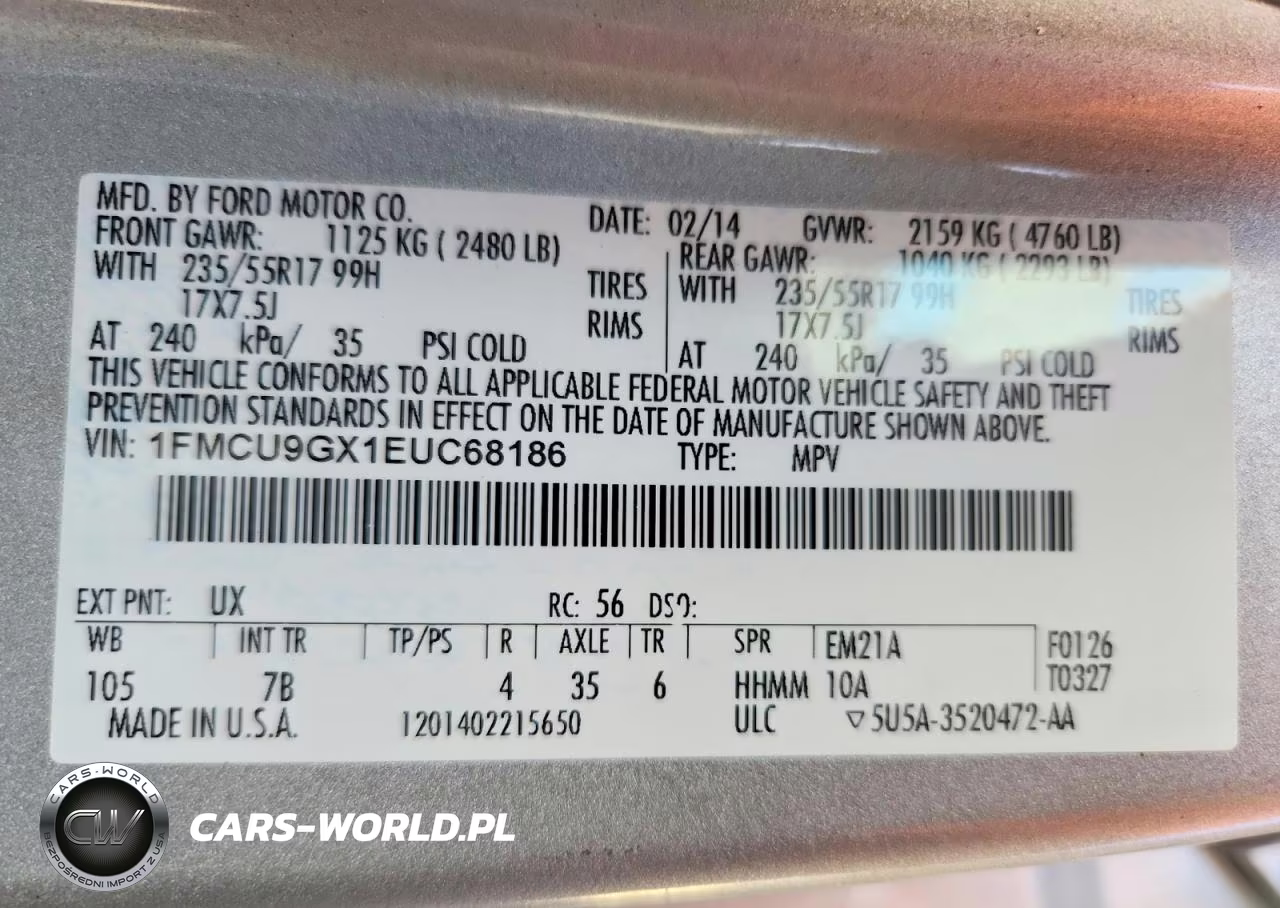 2014 Ford Escape Se VIN:1FMCU9GX1EUC68186 - 13