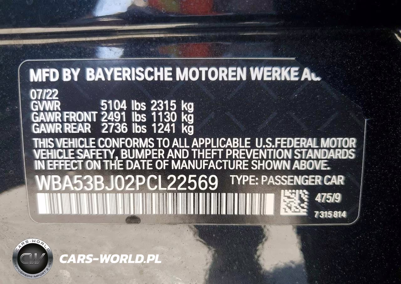 2023 BMW 540 I VIN:WBA53BJ02PCL22569 - 12