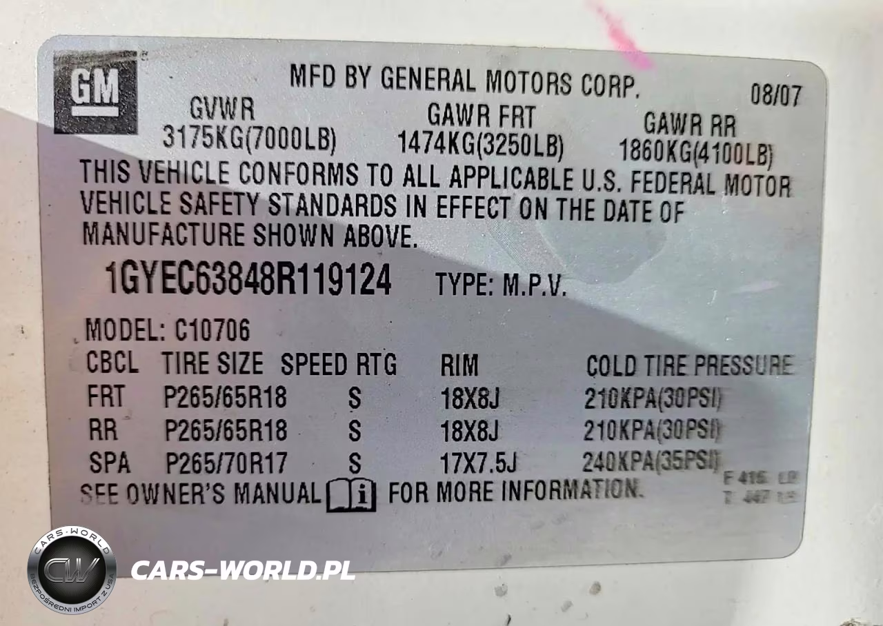 2008 Cadillac Escalade Luxury VIN:1GYEC63848R119124 - 10