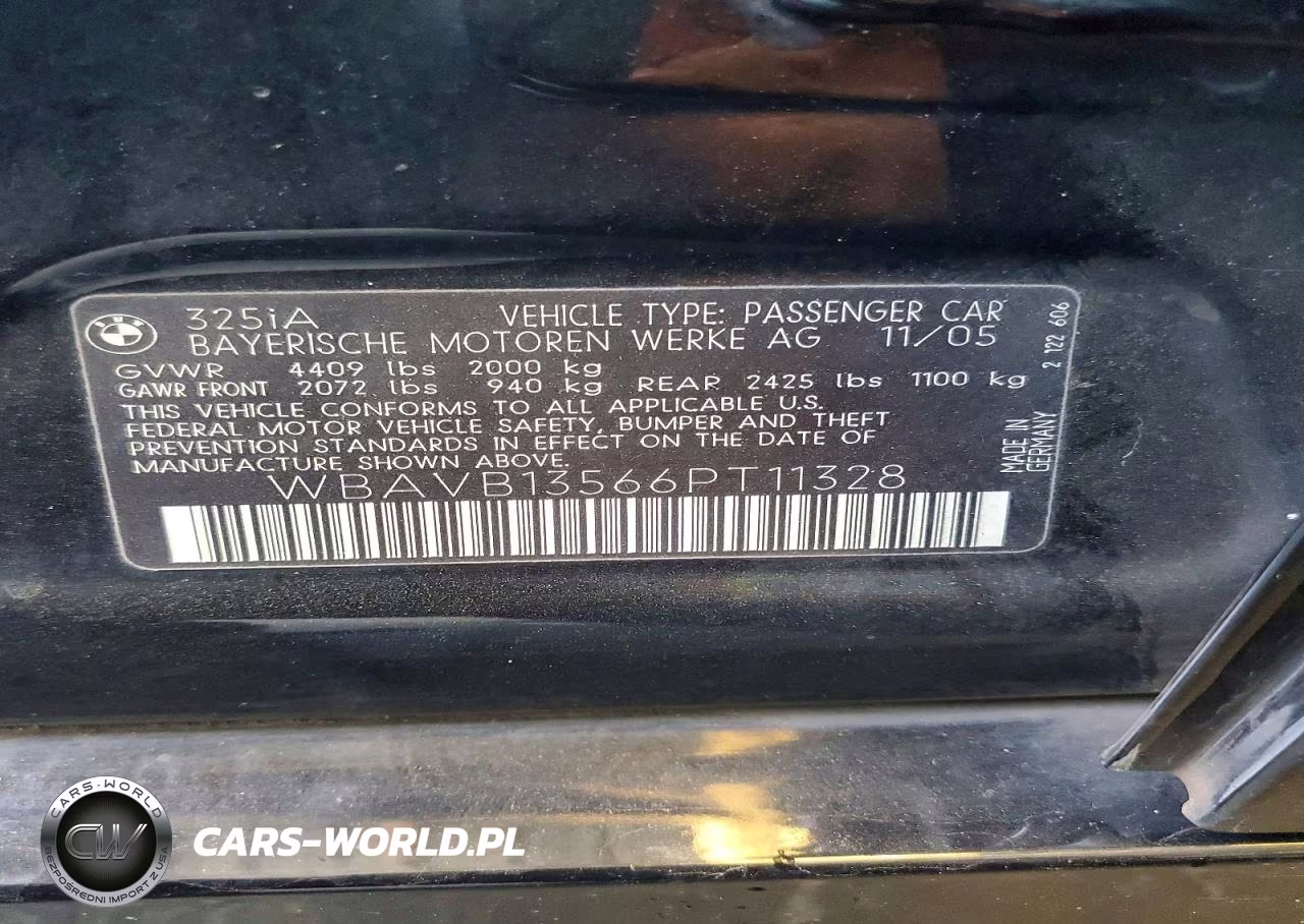 2006 BMW 325 I VIN:WBAVB13566PT11328 - 12