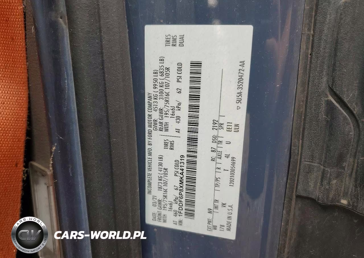 2021 Ford Transit T-350 Hd VIN:1FDDF6P8XMKA41319 - 13