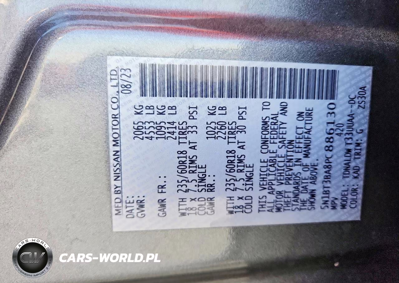 2023 Nissan Rogue Sv VIN:5N1BT3BA8PC886130 - 14
