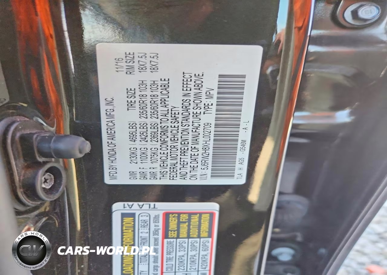 2017 Honda Cr-V Exl VIN:5J6RW2H8XHL002709 - 13