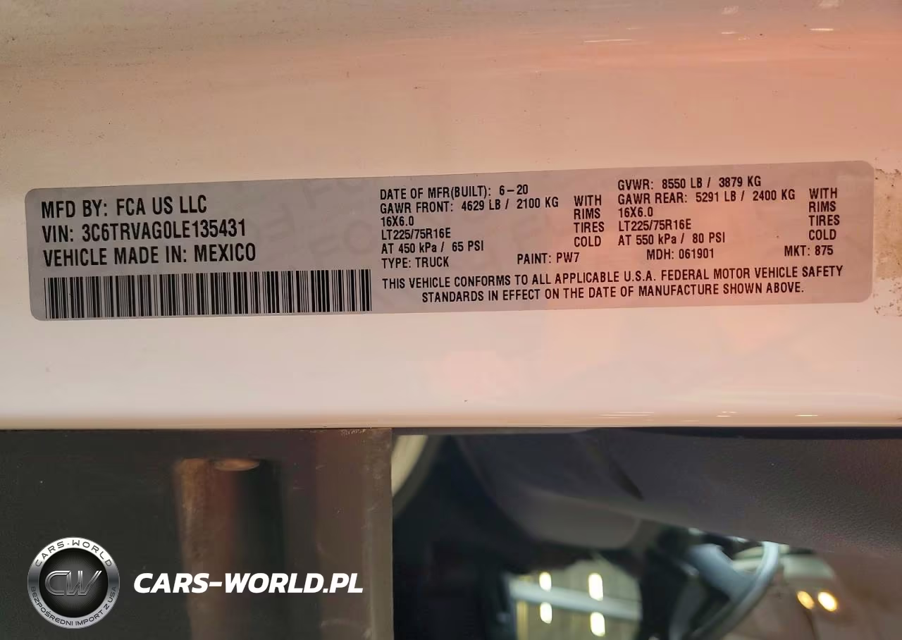 2020 Ram Promaster 1500 1500 Standard VIN:3C6TRVAG0LE135431 - 13