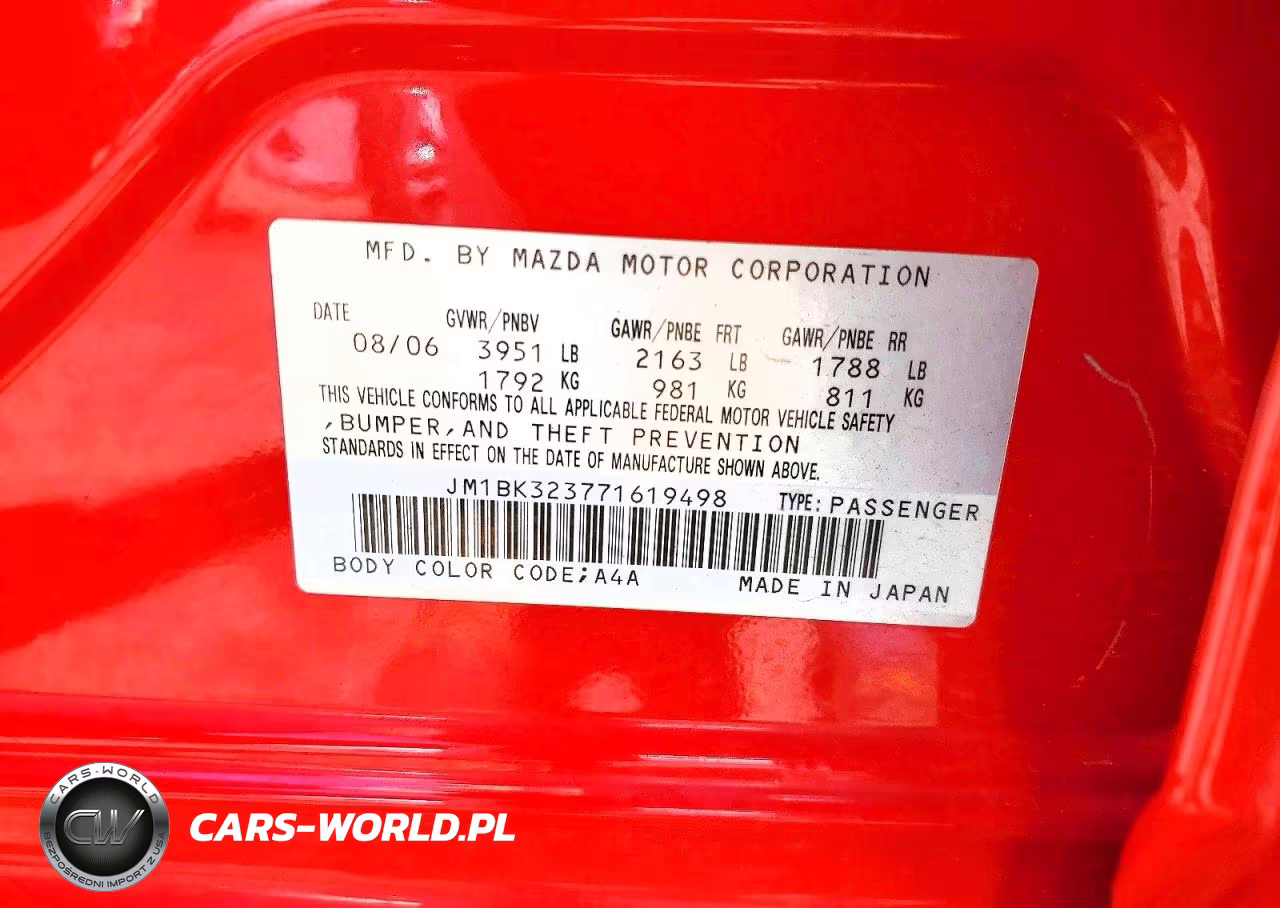 2007 Mazda 3 S VIN:JM1BK323771619498 - 12