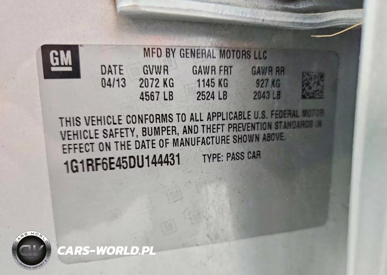 2013 Chevrolet Volt VIN:1G1RF6E45DU144431 - 12