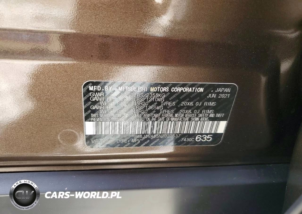 2022 Mitsubishi Outlander Sel VIN:JA4J3VA85NZ022537 - 13