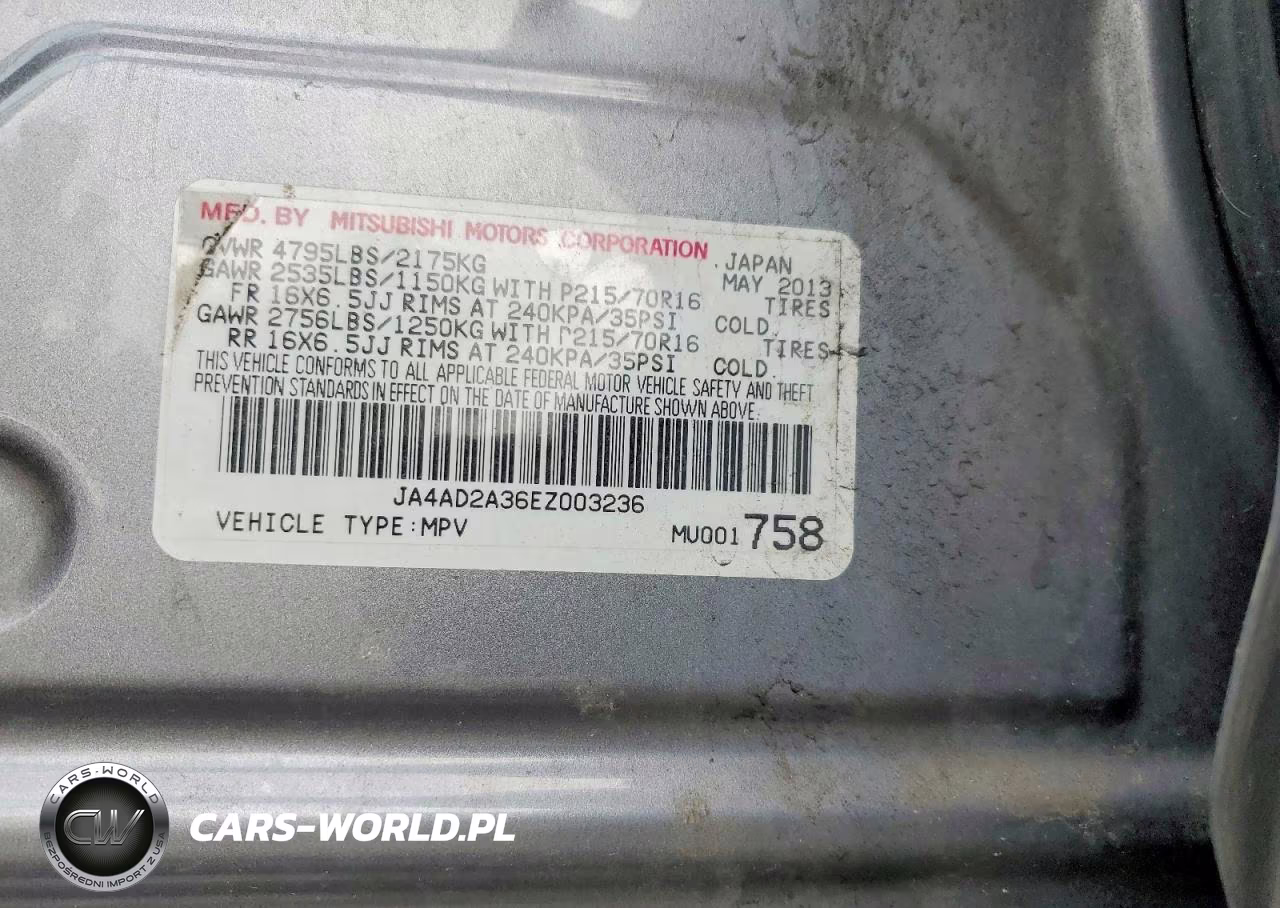 2014 Mitsubishi Outlander Es VIN:JA4AD2A36EZ003236 - 13