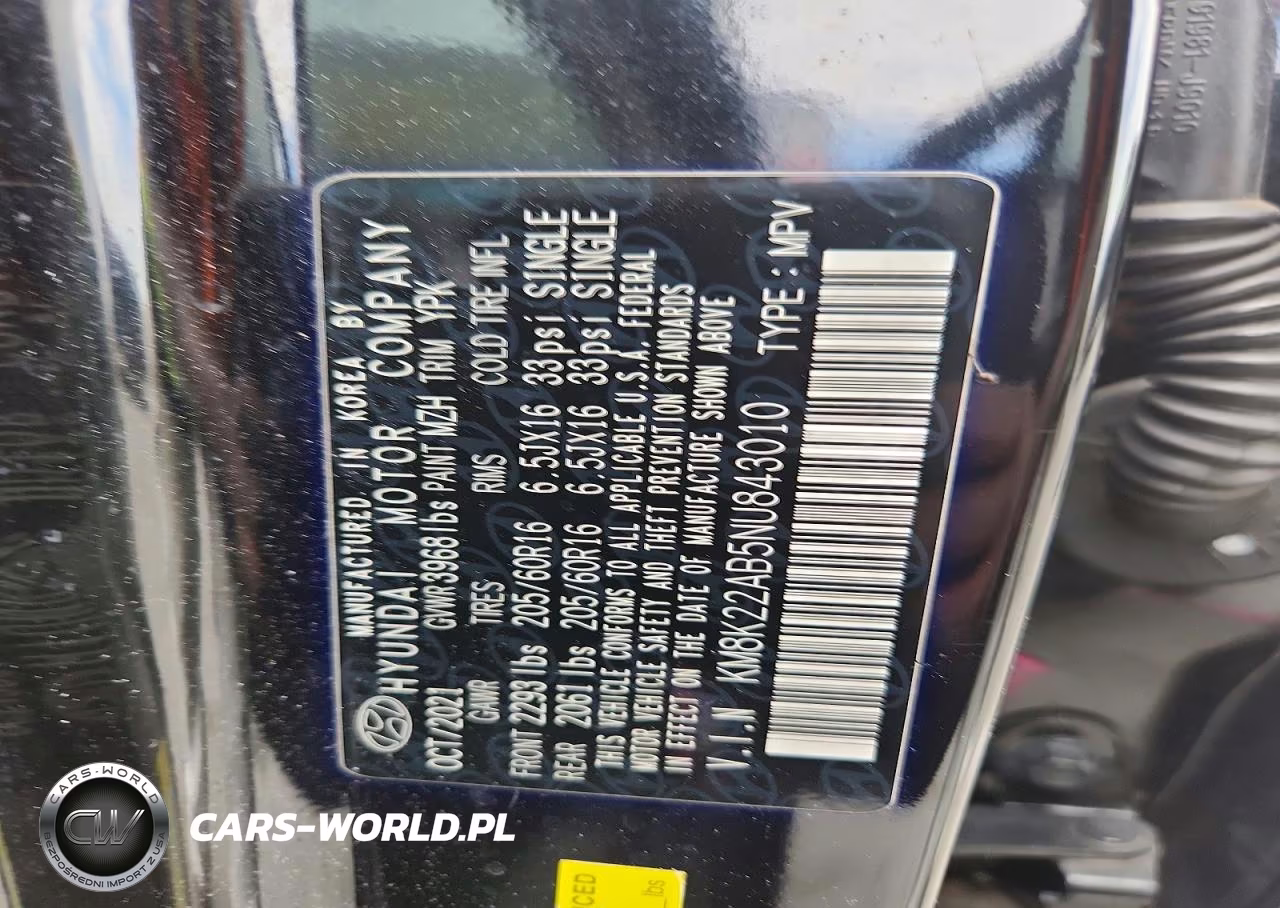 2022 Hyundai Kona Se VIN:KM8K22AB5NU843010 - 13