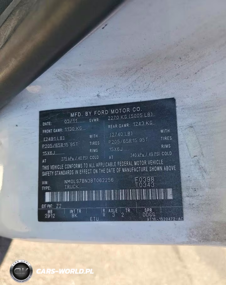 2011 Ford Transit Connect Xlt Delivery Van VIN:NM0LS7BN3BT062256 - 13