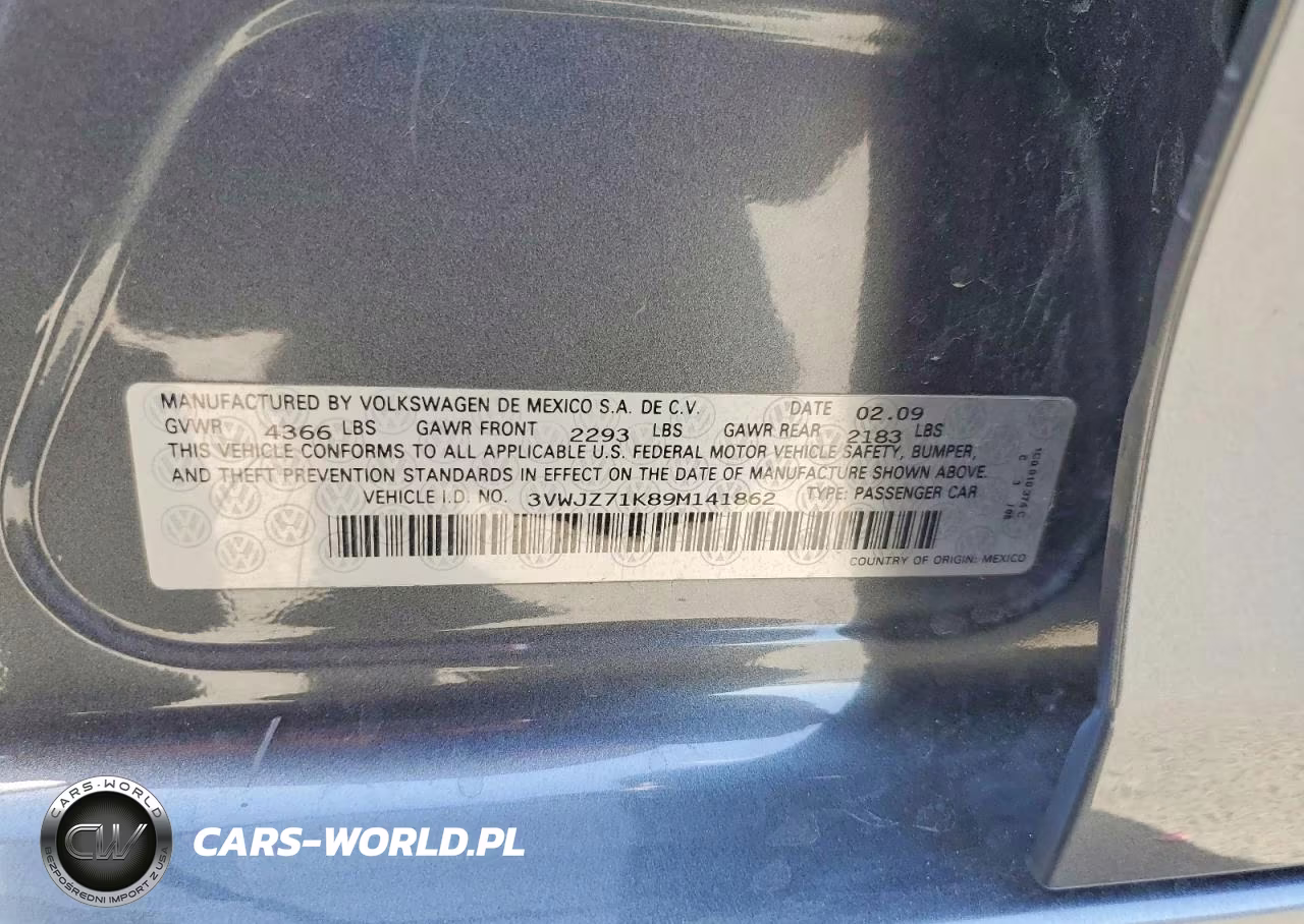 2009 Volkswagen Jetta S VIN:3VWJZ71K89M141862 - 12