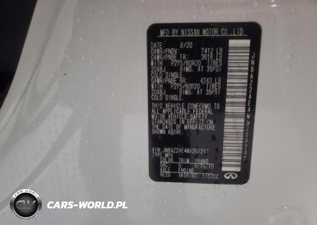 2021 Infiniti Qx80 Luxe VIN:JN8AZ2AE4M9268247 - 13