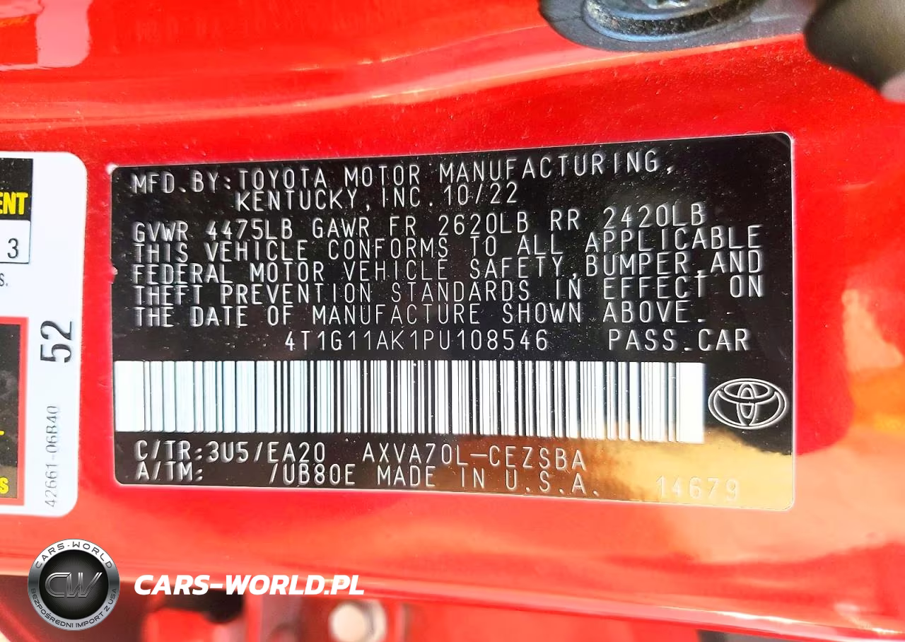 2023 Toyota Camry Se VIN:4T1G11AK1PU108546 - 12