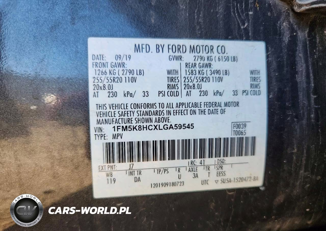 2020 Ford Explorer Platinum VIN:1FM5K8HCXLGA59545 - 13