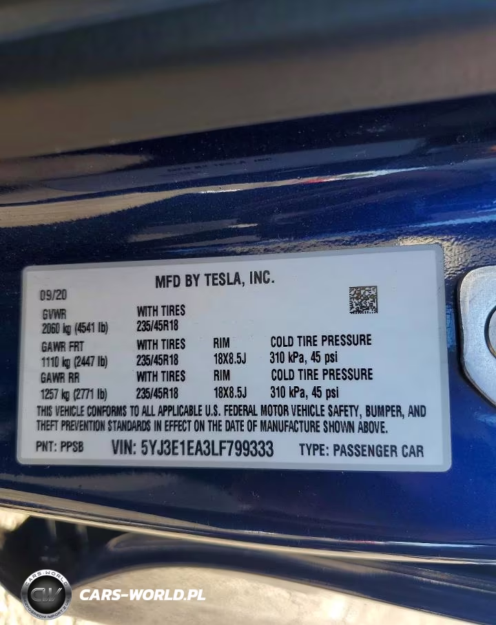 2020 Tesla Model 3 VIN:5YJ3E1EA3LF799333 - 12