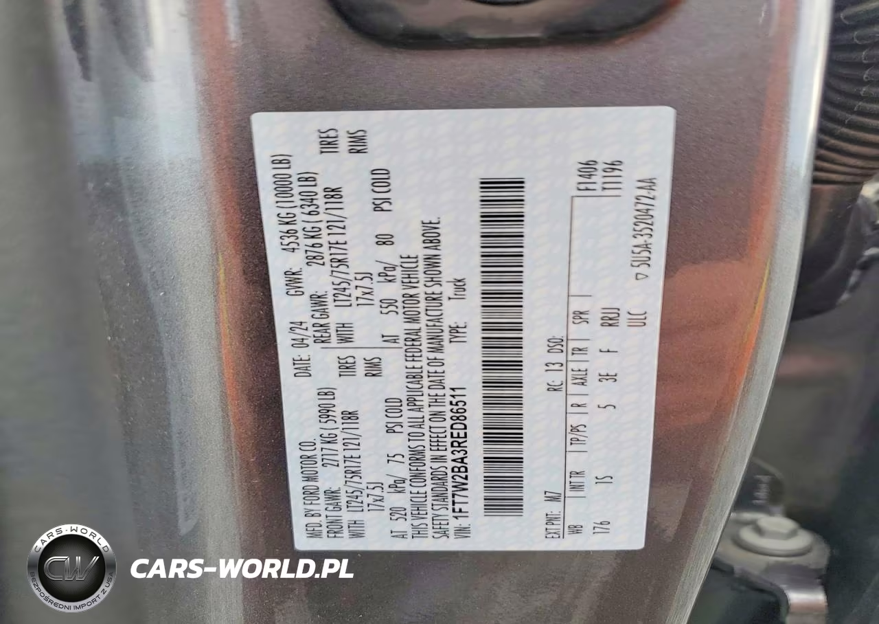 2024 Ford F250 Super Duty VIN:1FT7W2BA3RED86511 - 12