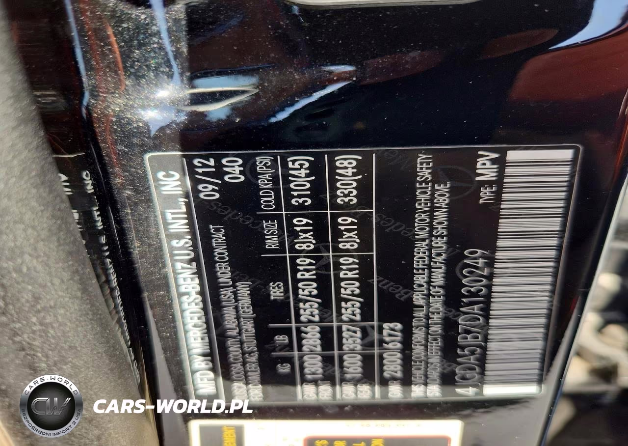 2013 Mercedes-Benz Ml 350 VIN:4JGDA5JB7DA130249 - 13