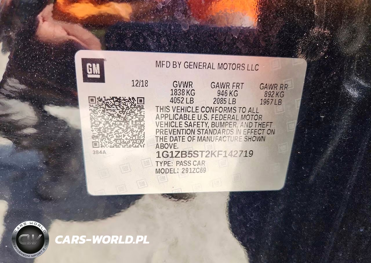 2019 Chevrolet Malibu Ls VIN:1G1ZB5ST2KF142719 - 12