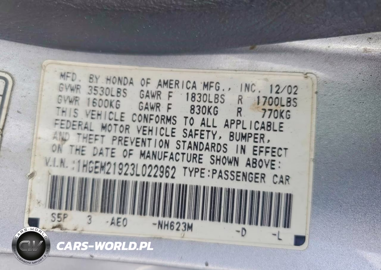 2003 Honda Civic Ex VIN:1HGEM21923L022962 - 12