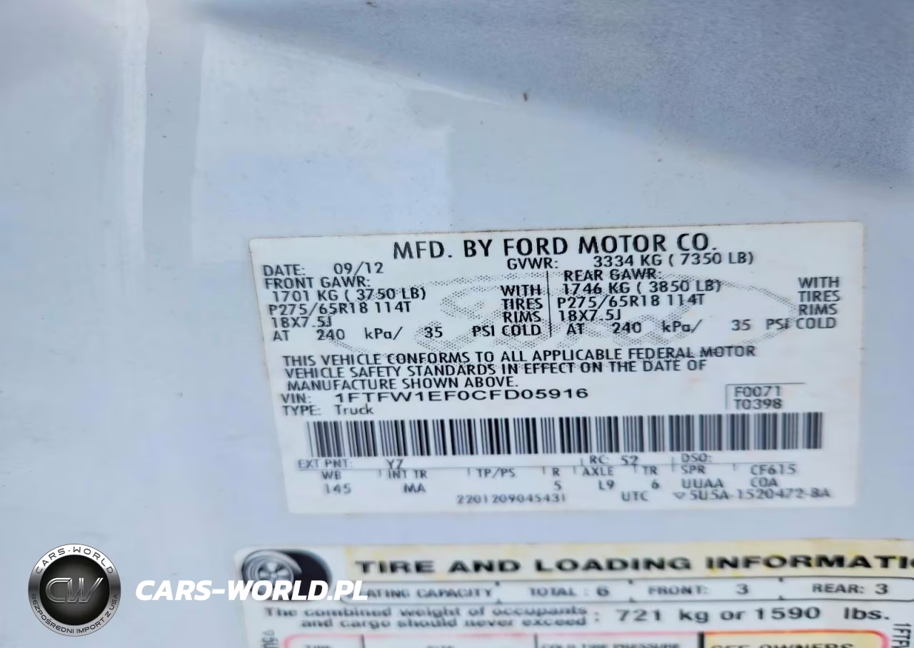 2012 Ford F150 Supercrew VIN:1FTFW1EF0CFD05916 - 12