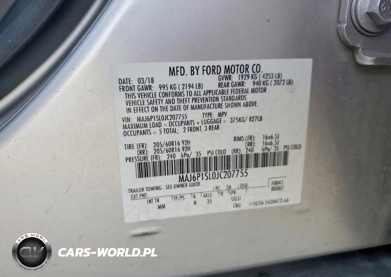 2018 Ford Ecosport S VIN:MAJ6P1SL0JC207755 - 14