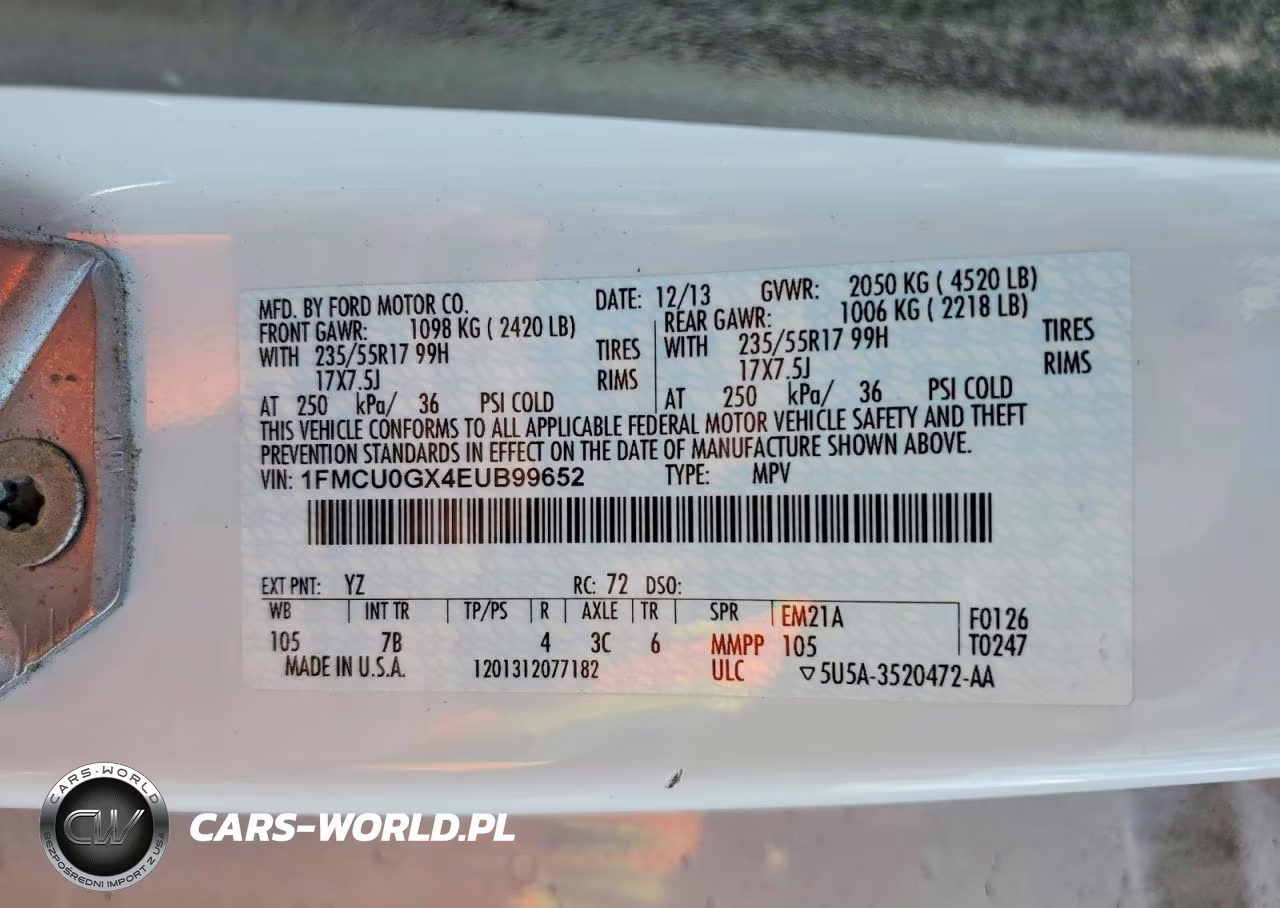 2014 Ford Escape Se VIN:1FMCU0GX4EUB99652 - 13