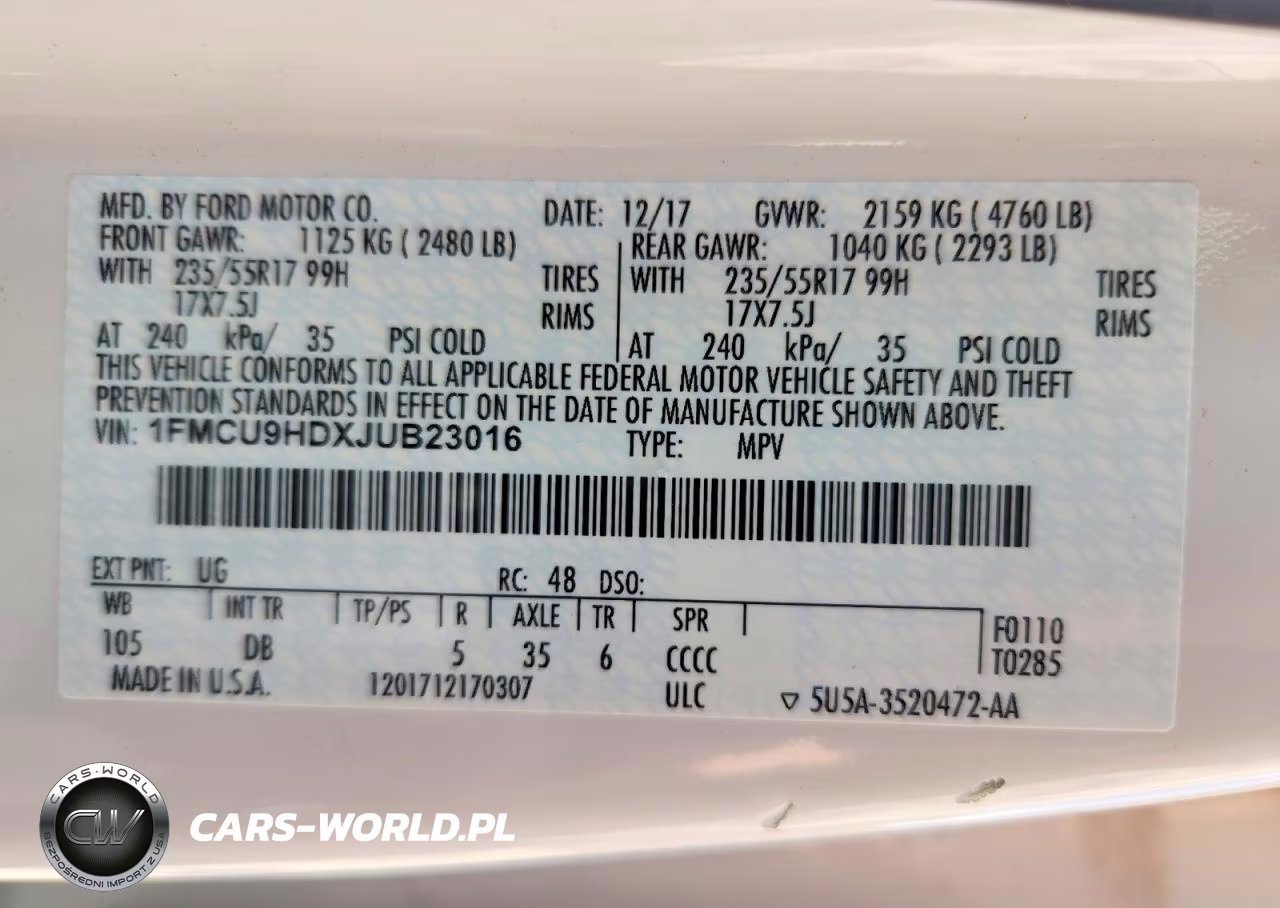 2018 Ford Escape Sel VIN:1FMCU9HDXJUB23016 - 14
