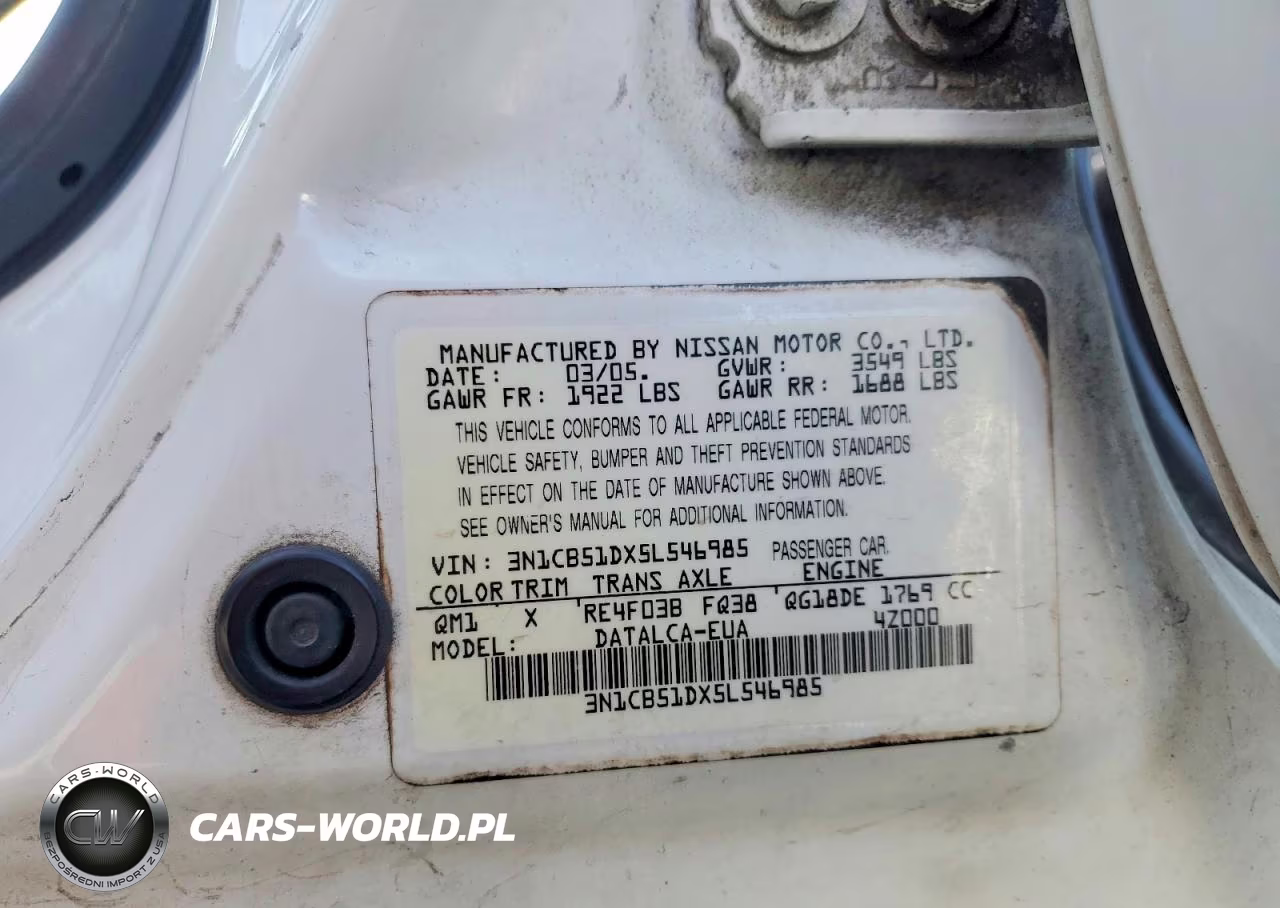 2005 Nissan Sentra 1.8 VIN:3N1CB51DX5L546985 - 12