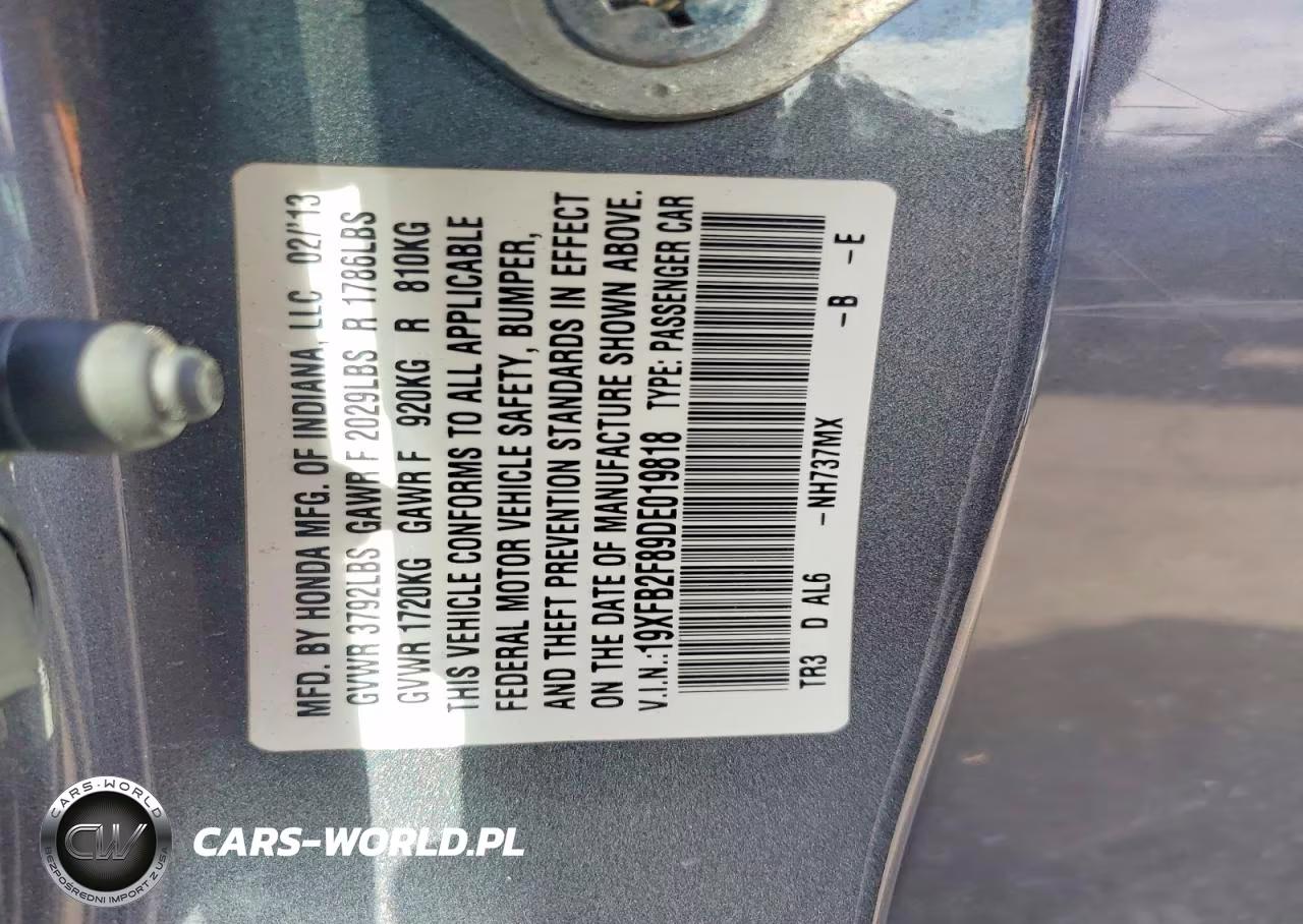 2013 Honda Civic Ex VIN:19XFB2F89DE019818 - 12
