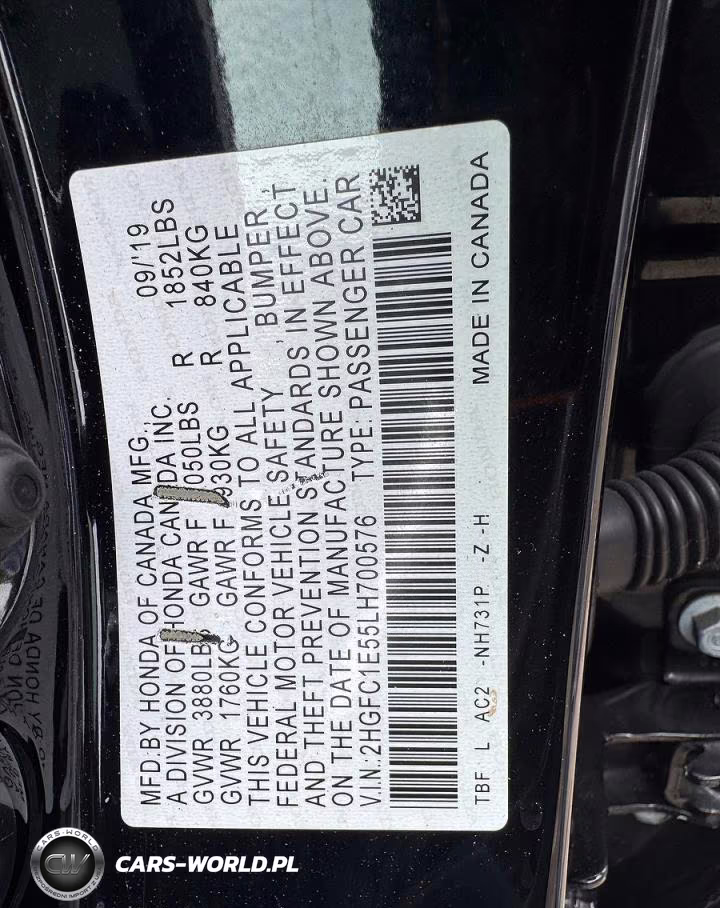 2020 Honda Civic Si VIN:2HGFC1E55LH700576 - 10