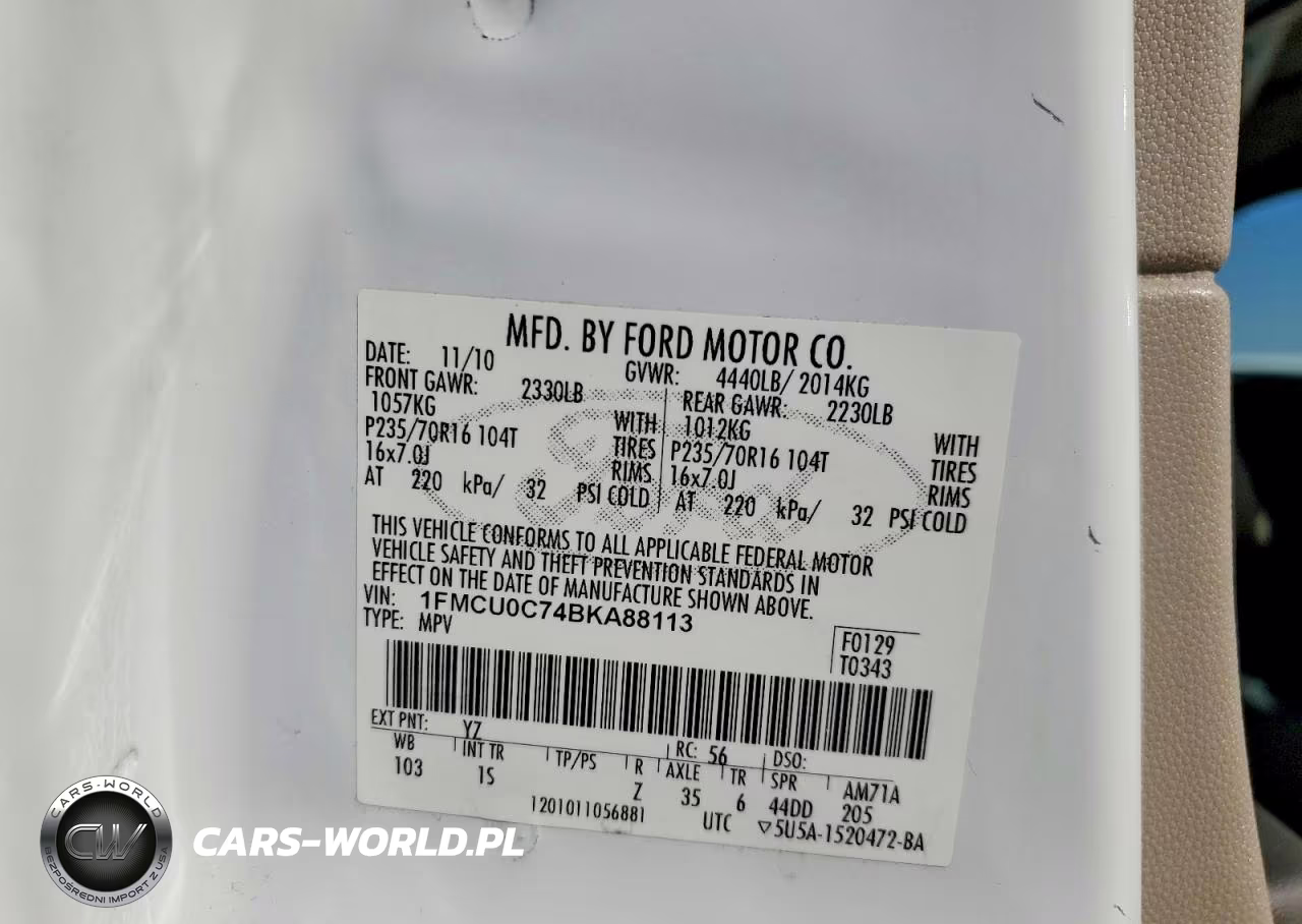 2011 Ford Escape Xls VIN:1FMCU0C74BKA88113 - 12