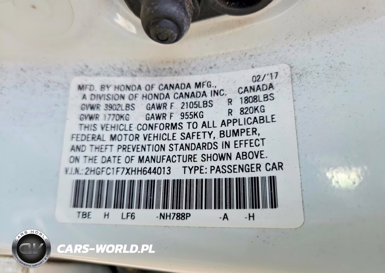 2017 Honda Civic Exl VIN:2HGFC1F7XHH644013 - 12