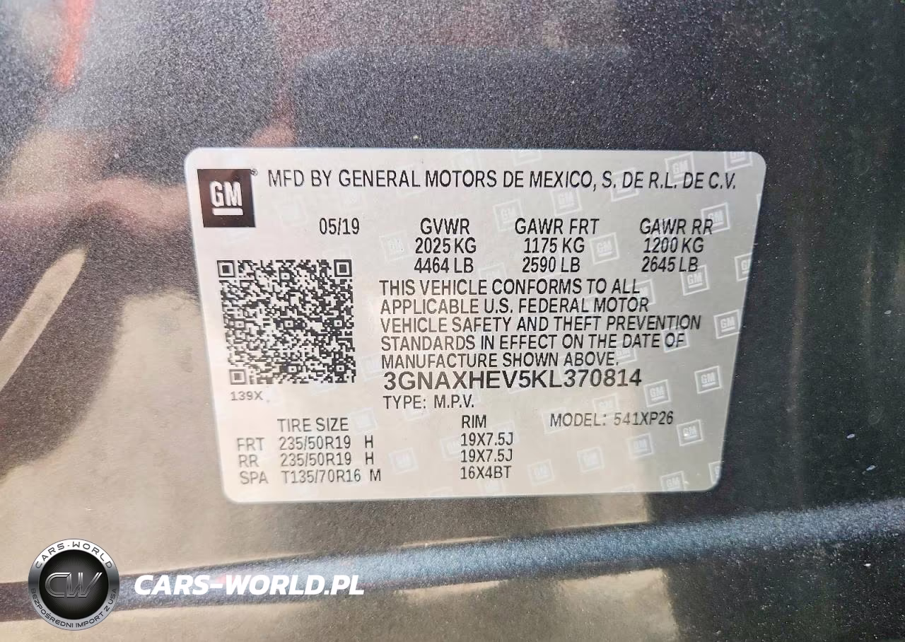 2019 Chevrolet Equinox Ls VIN:3GNAXHEV5KL370814 - 14