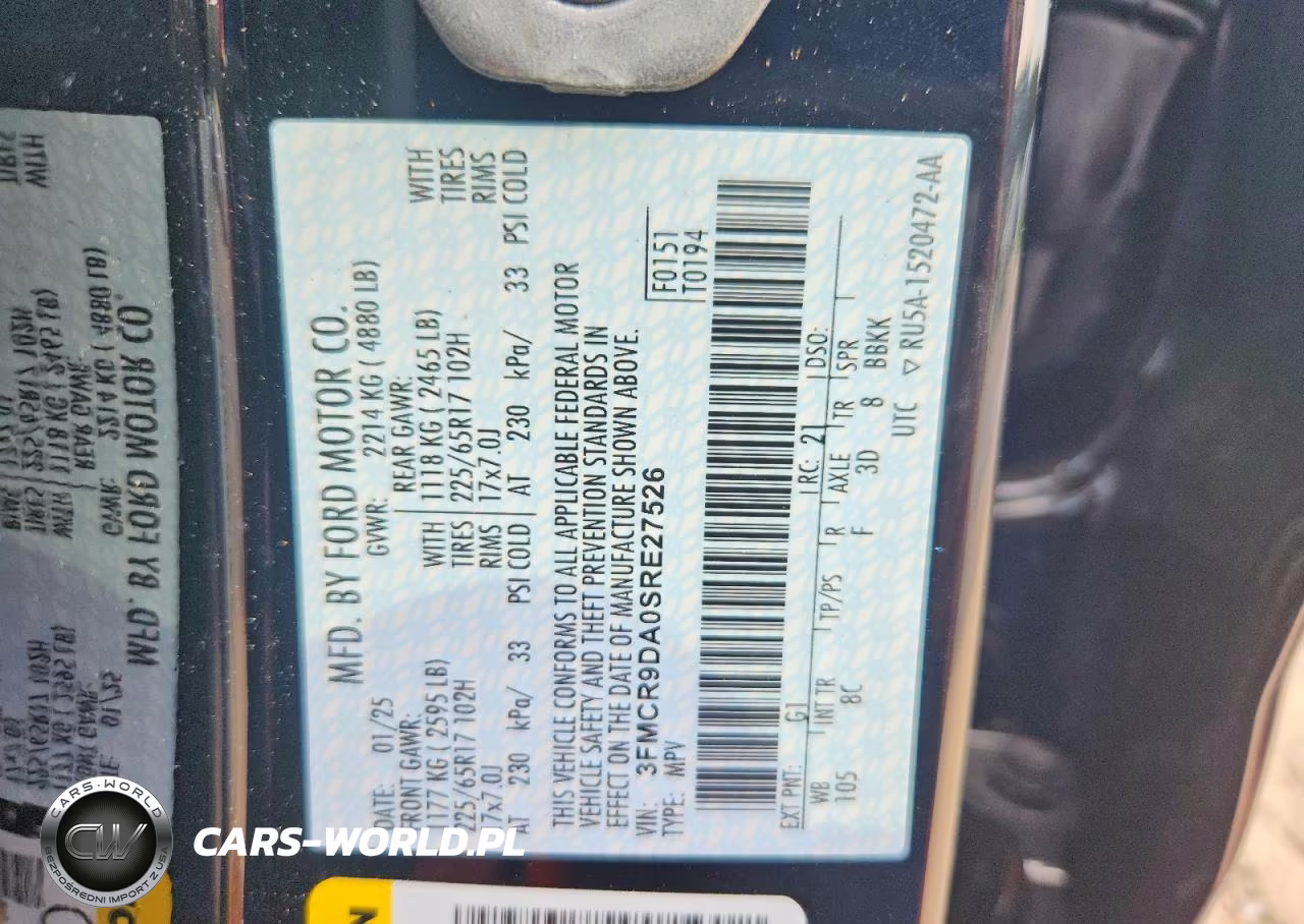 2025 Ford Bronco Sport Badlands VIN:3FMCR9DA0SRE27526 - 13