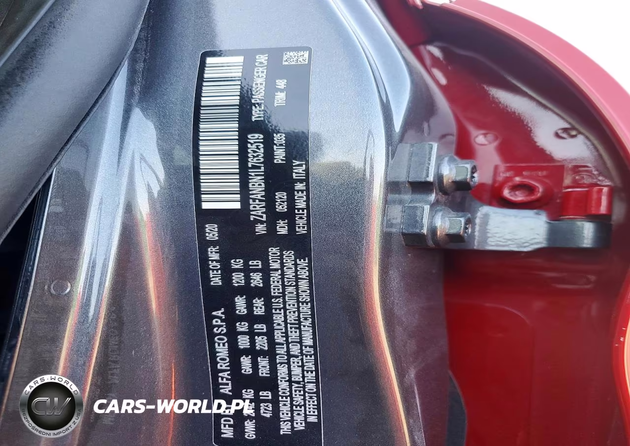 2020 Alfa Romeo Giulia Ti VIN:ZARFANBN1L7632519 - 13