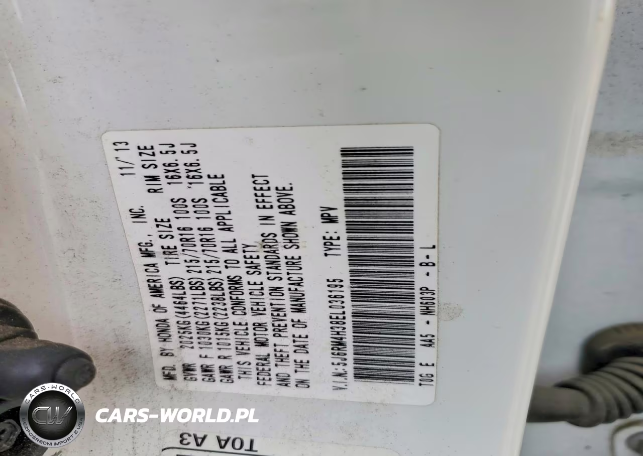 2014 Honda Cr-V Lx VIN:5J6RM4H38EL036195 - 13