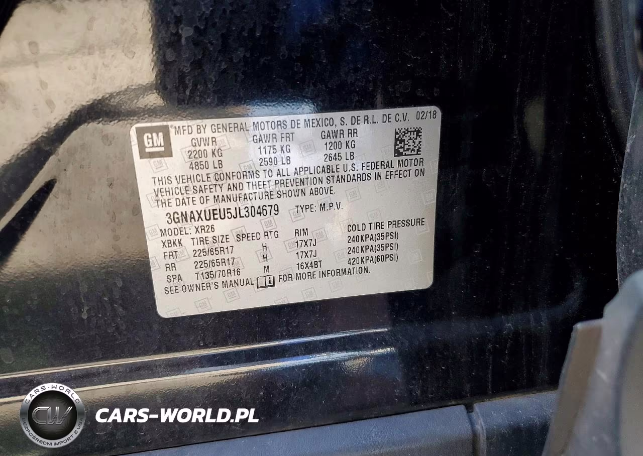 2018 Chevrolet Equinox Lt VIN:3GNAXUEU5JL304679 - 12