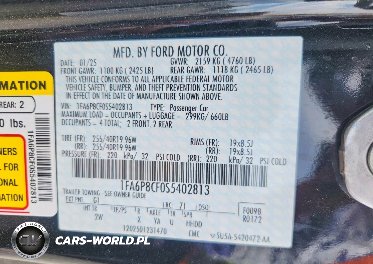 2025 Ford Mustang Gt VIN:1FA6P8CF0S5402813 - 12