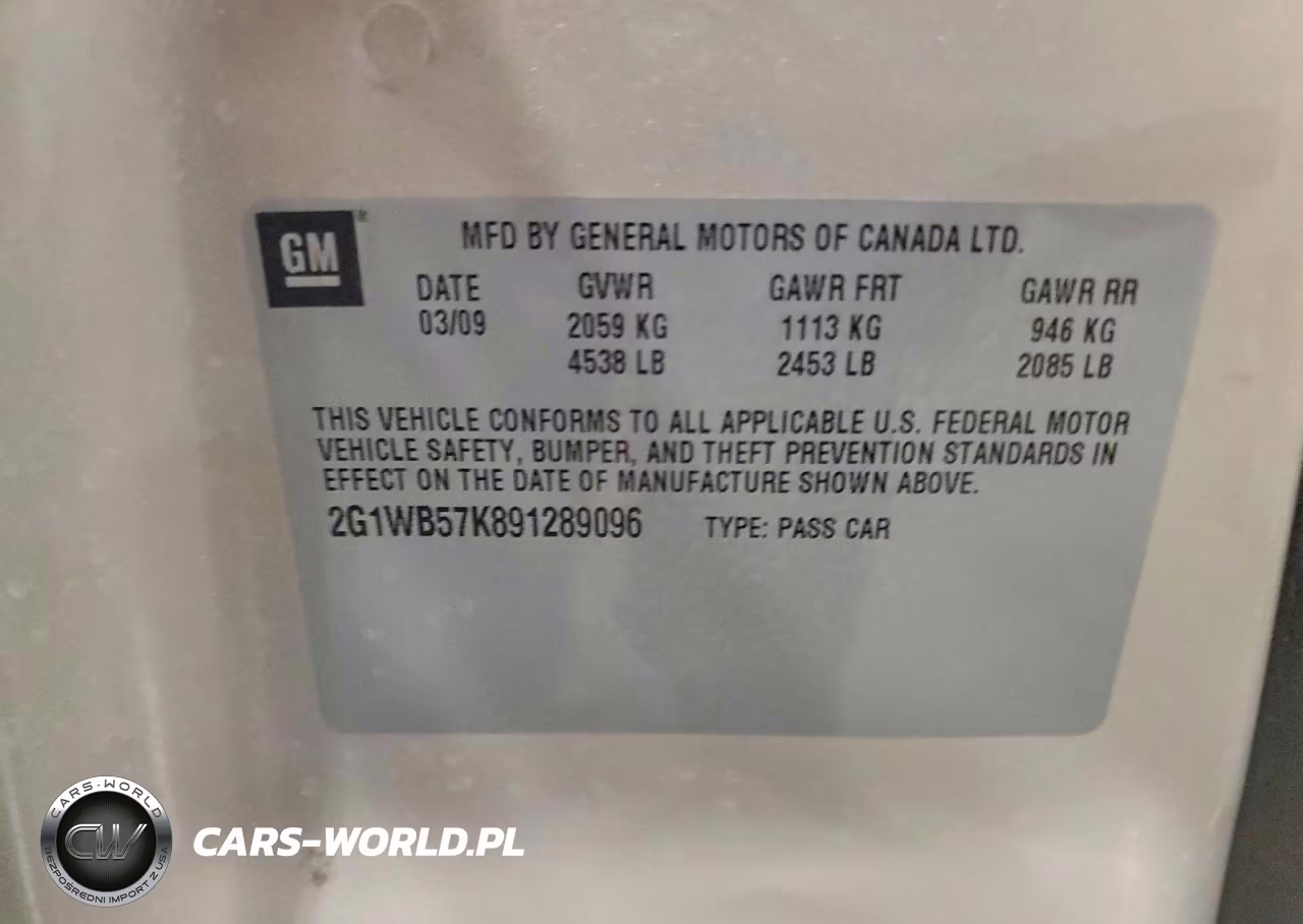 2009 Chevrolet Impala Ls VIN:2G1WB57K891289096 - 12