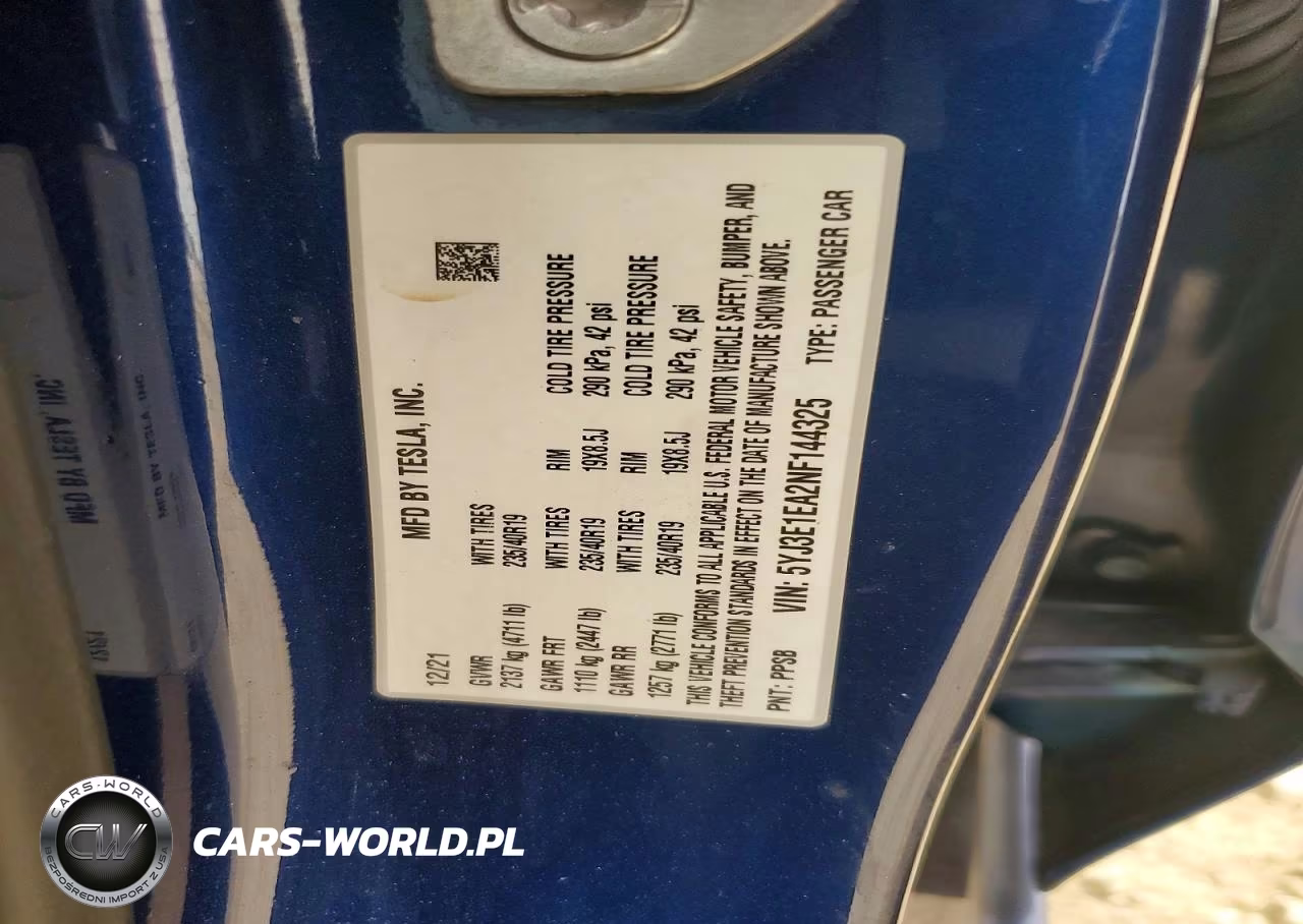 2022 Tesla Model 3 VIN:5YJ3E1EA2NF144325 - 12