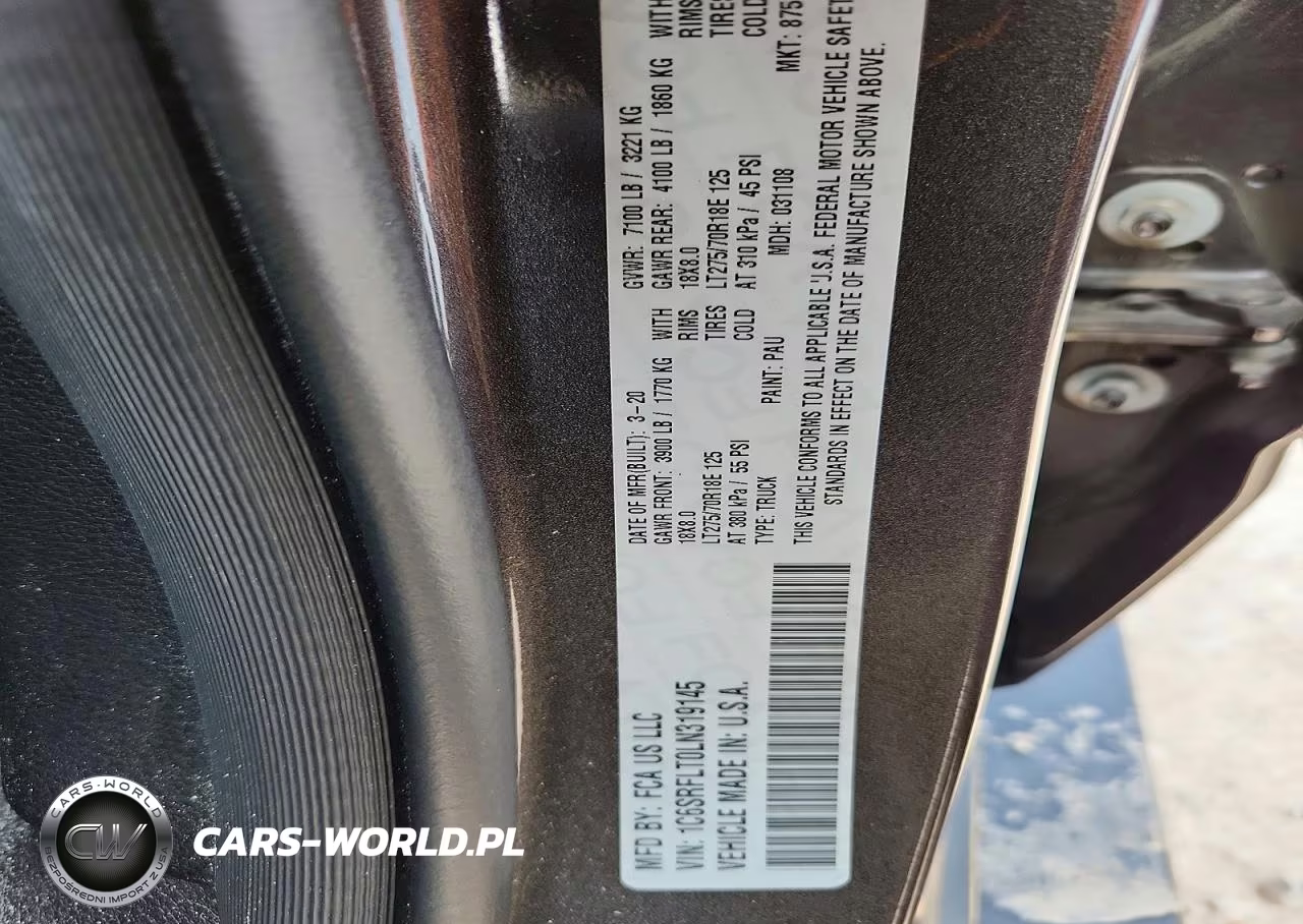 2020 Ram 1500 Rebel VIN:1C6SRFLT0LN319145 - 12