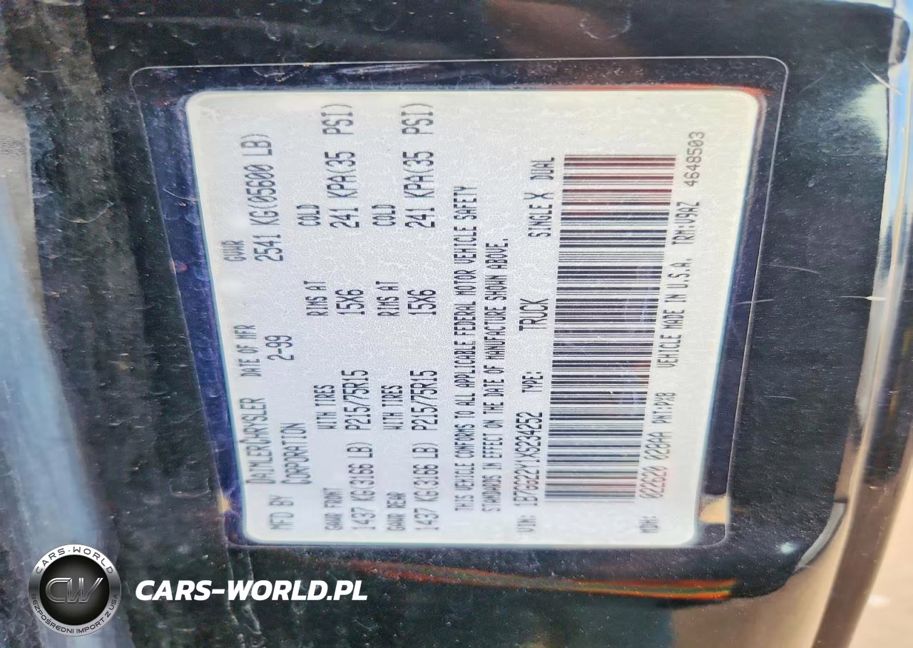 1999 Dodge Dakota VIN:1B7GG22Y1XS234252 - 12