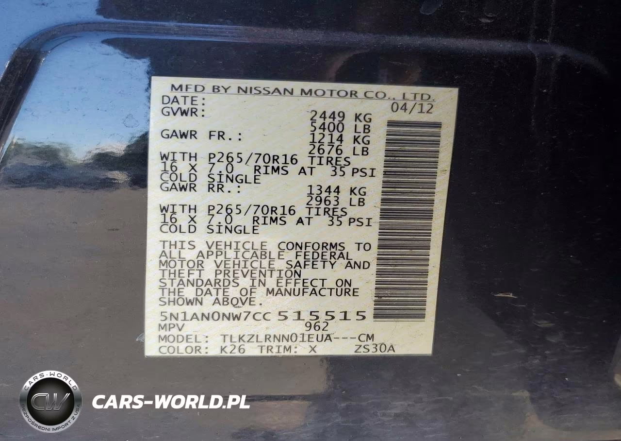 2012 Nissan Xterra X VIN:5N1AN0NW7CC515515 - 12