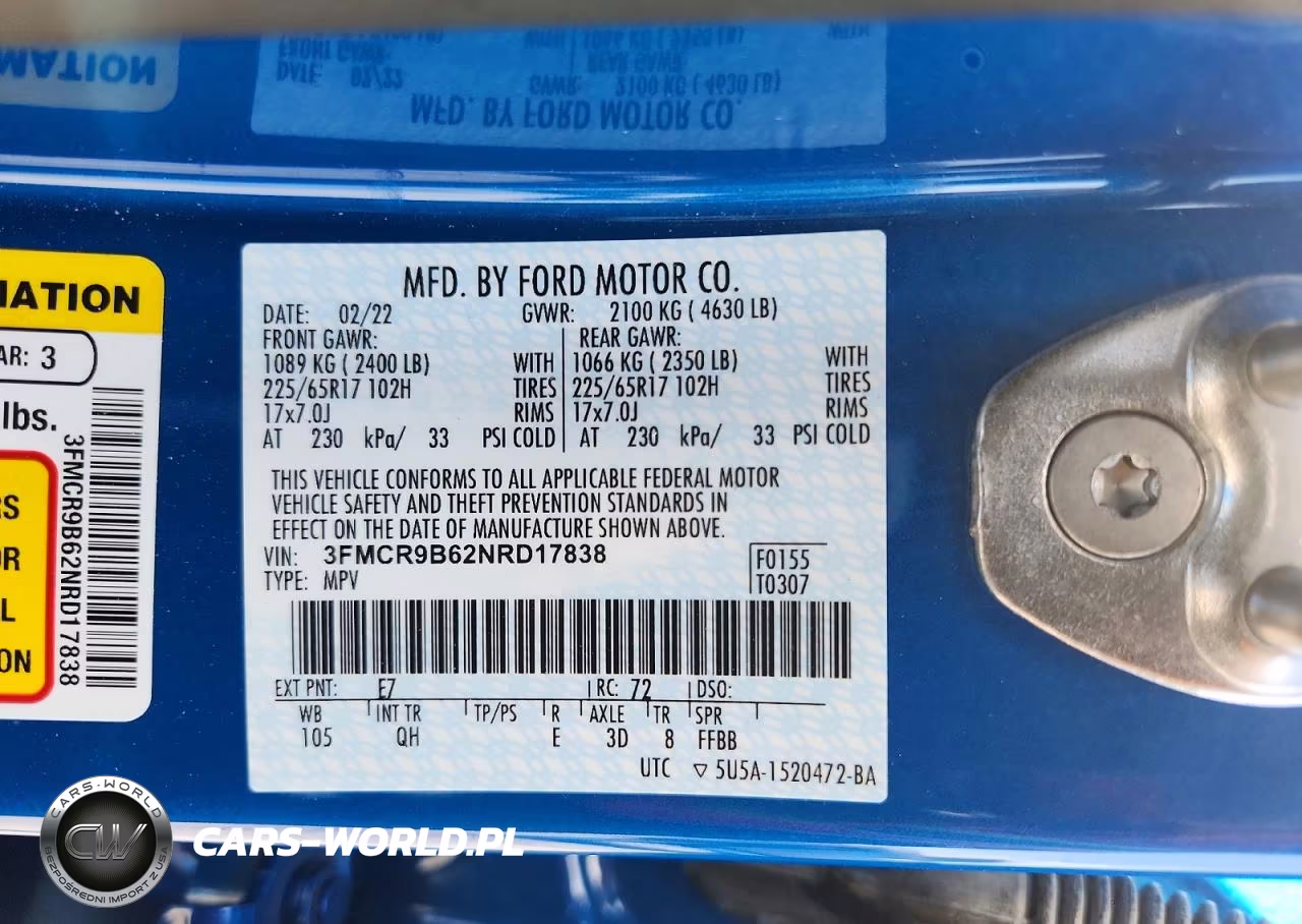 2022 Ford Bronco Sport Big Bend VIN:3FMCR9B62NRD17838 - 13